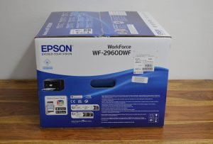 Epson WorkForce WF-2960DWF Drucker Verpackung Seitenansicht Links