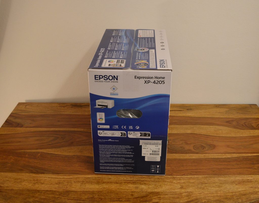 Epson Expression Home XP-4205 Drucker Verpackung Seitenansicht Links