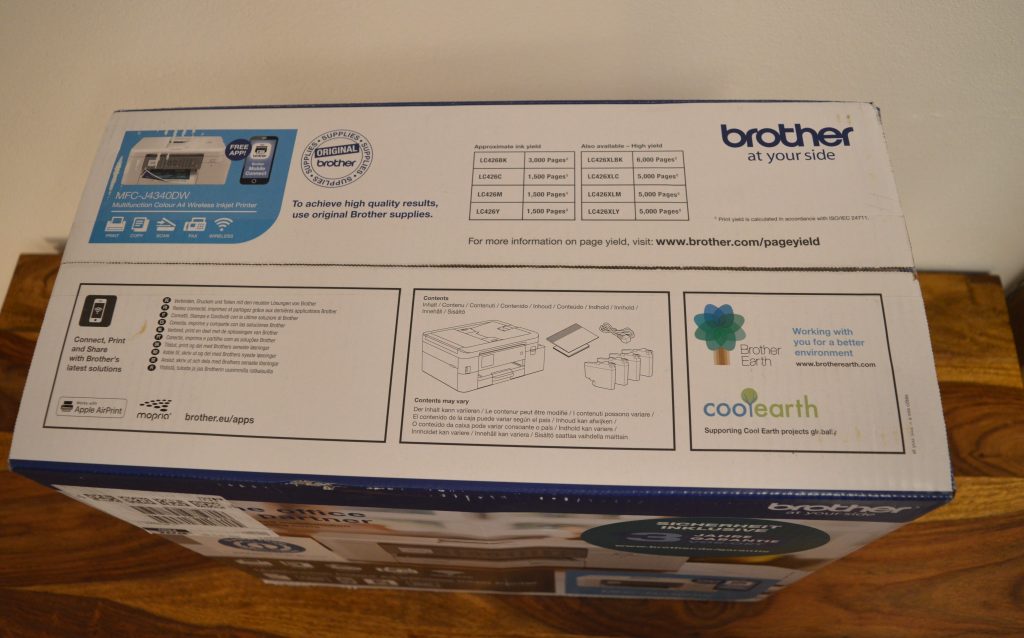 Brother MFC-J4340DW Drucker Verpackung Oben
