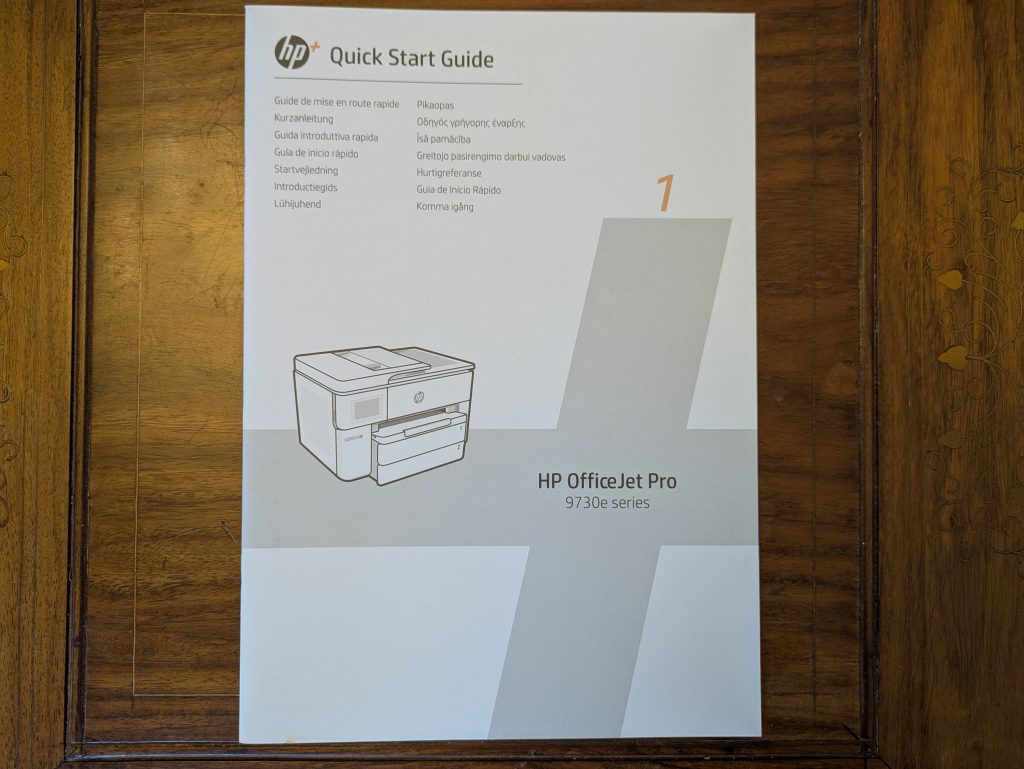 Anleitung des HP OfficeJet Pro 9730e Multifunktionsdruckers