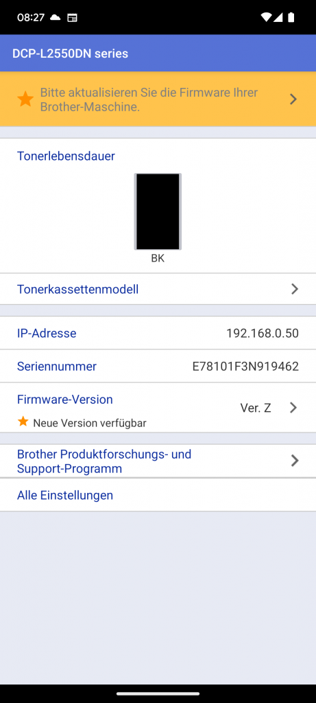App des Brother DCP-L2550DN Multifunktionsdruckers (2)