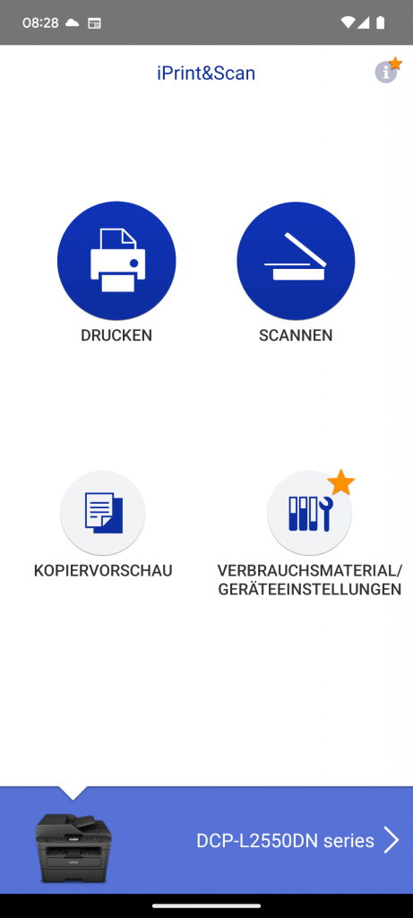 App des Brother DCP-L2550DN Multifunktionsdruckers