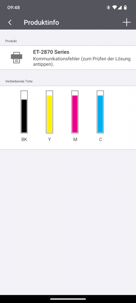 App des Epson EcoTank ET-2870 Multifunktionsdruckers