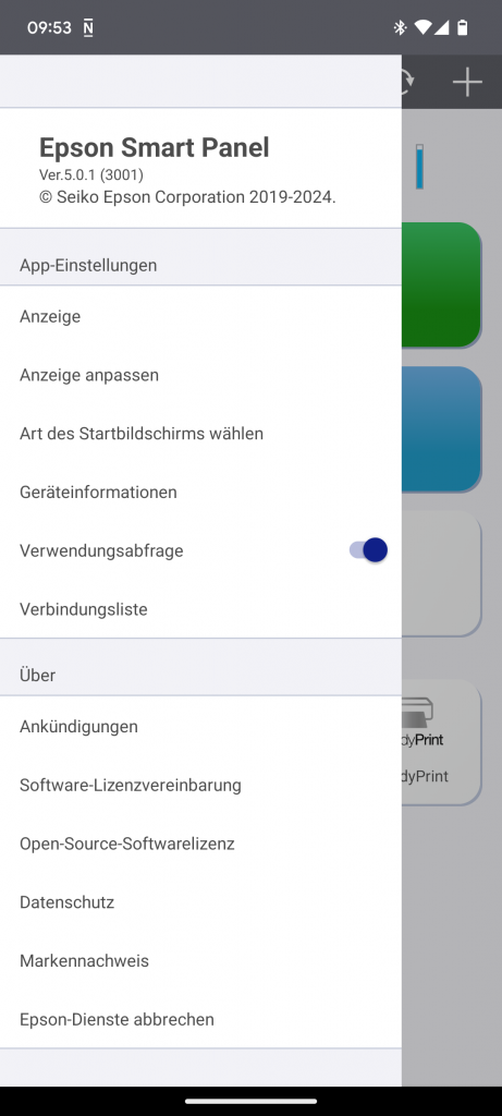 App des Epson WorkForce WF-2960DWF Multifunktionsdruckers (3)