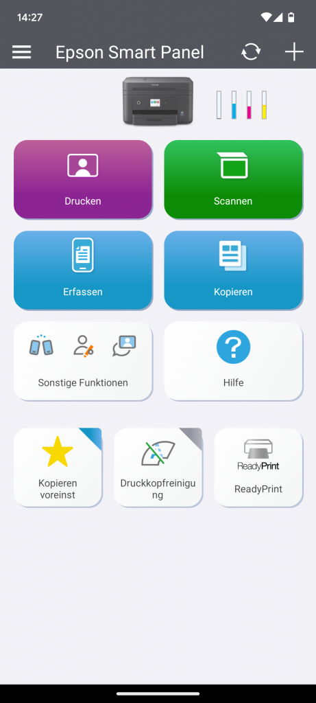 App des Epson WorkForce WF-2960DWF Multifunktionsdruckers