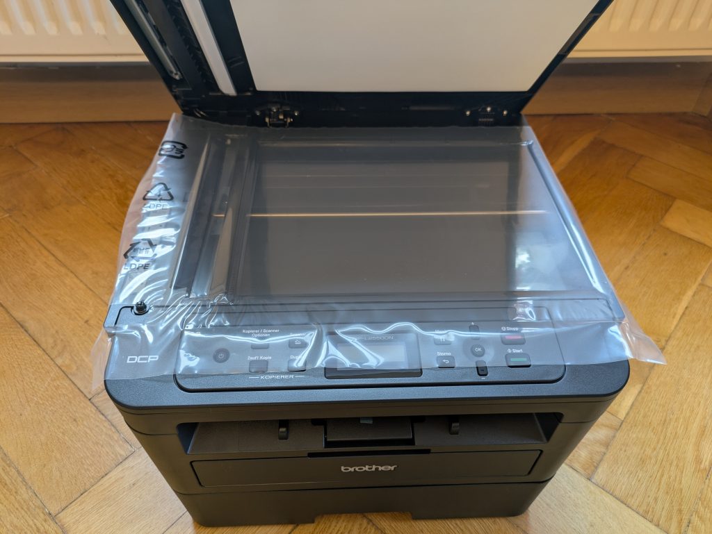 Brother DCP-L2550DN Multifunktionsdrucker mit Scanner-Schutz