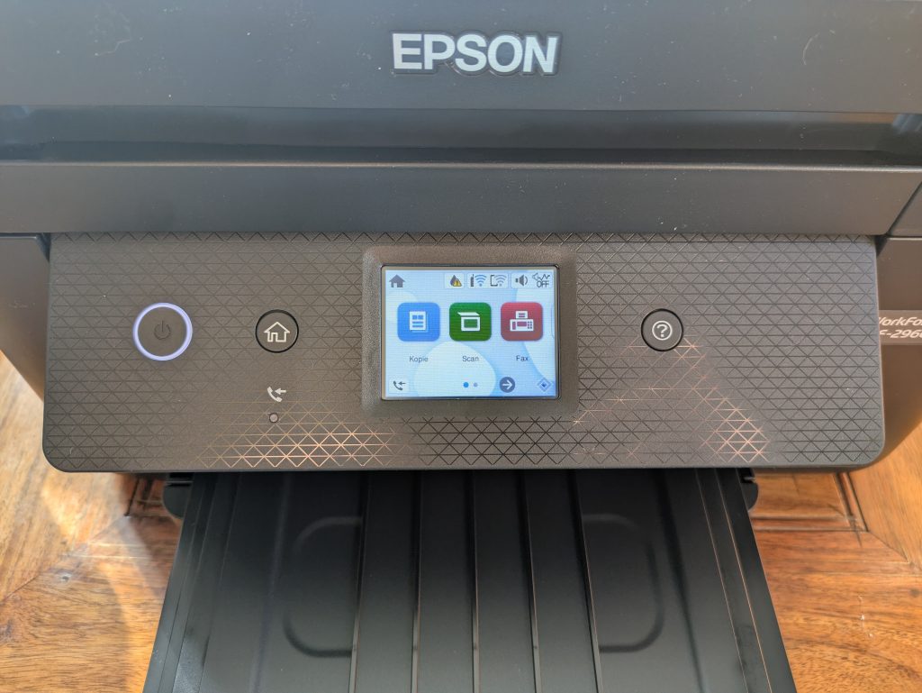 Display des Epson WorkForce WF-2960DWF Multifunktionsdruckers