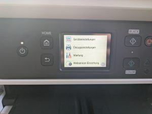 Einstellungen auf dem Display des Canon Maxify GX4050 Multifunktionsdruckers