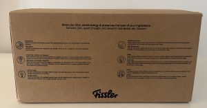 Fissler Vitaquick® Premium Schnellkochtopf im Karton von hinten
