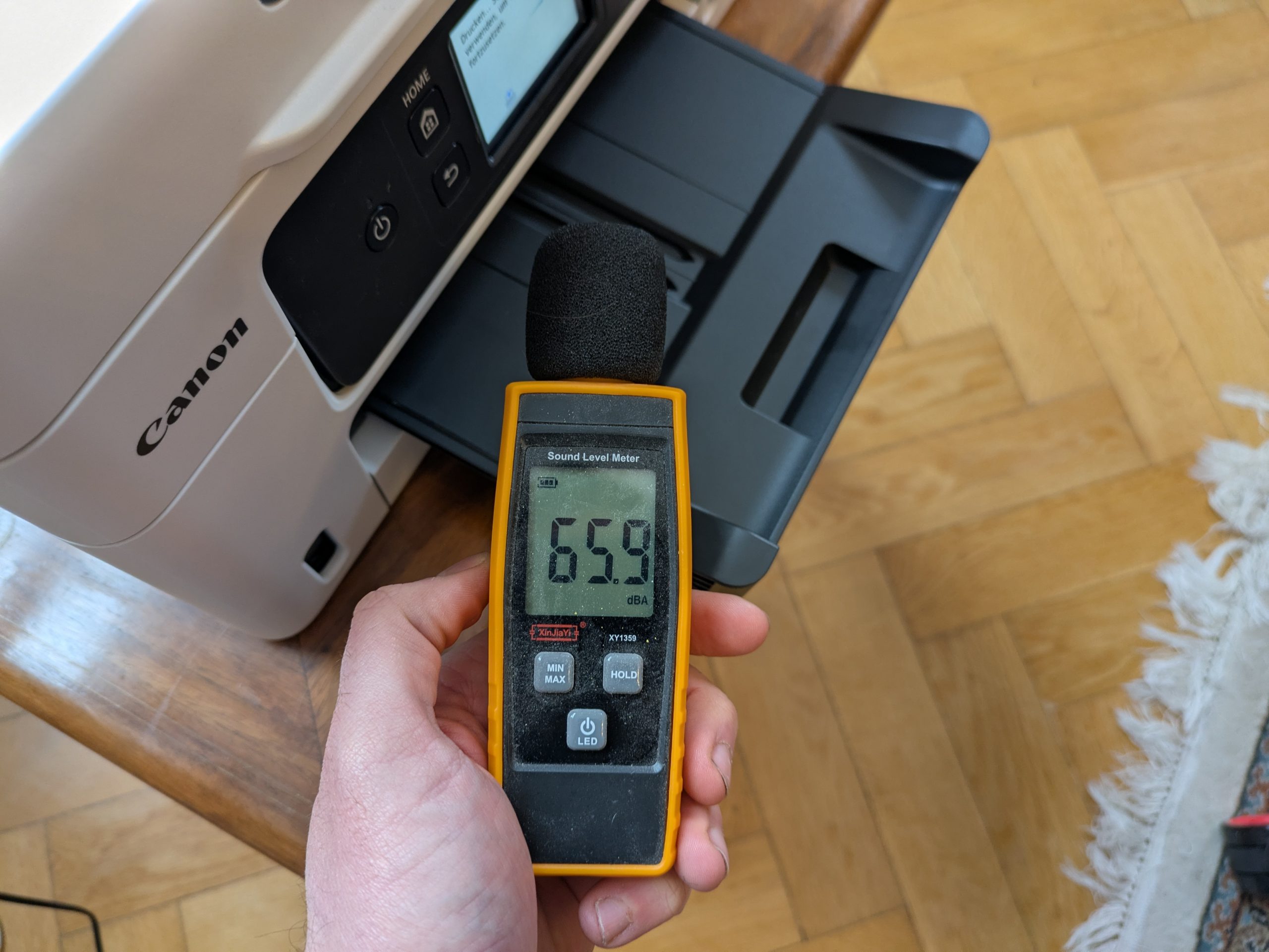 Gemessene Lautstärke des Canon Maxify GX4050 Multifunktionsdruckers