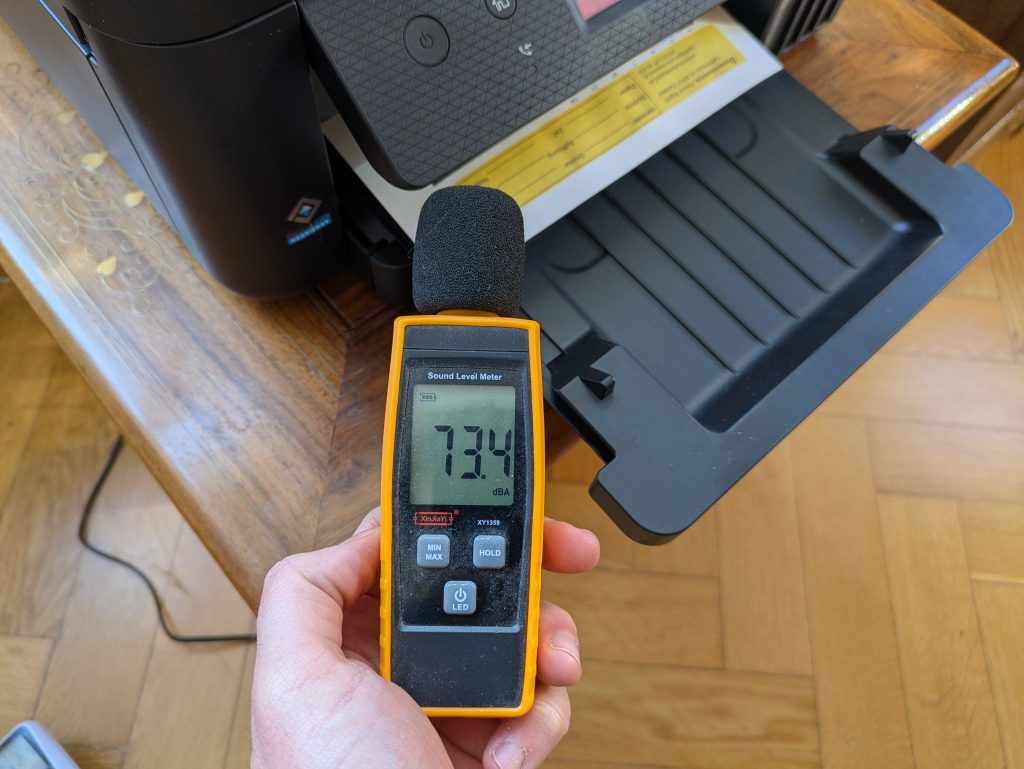 Gemessene Lautstärke des Epson EcoTank ET-4850 Multifunktionsdruckers