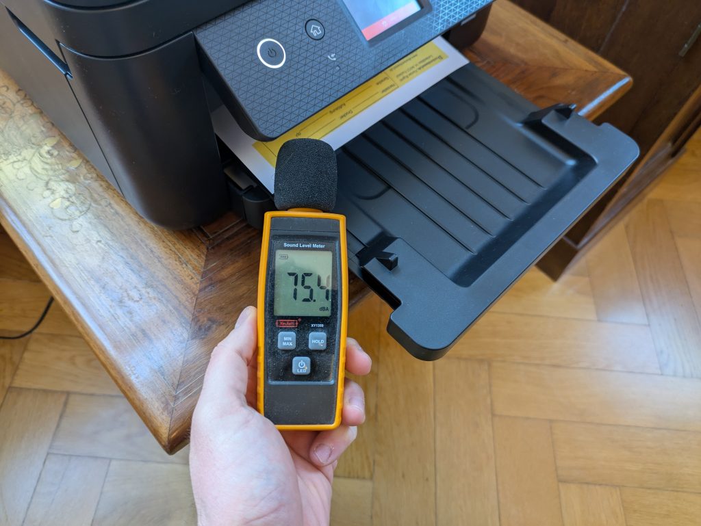 Gemessene Lautstärke des Epson WorkForce WF-2960DWF Multifunktionsdruckers