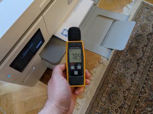 Gemessene Lautstärke des HP OfficeJet Pro 9730e Multifunktionsdruckers