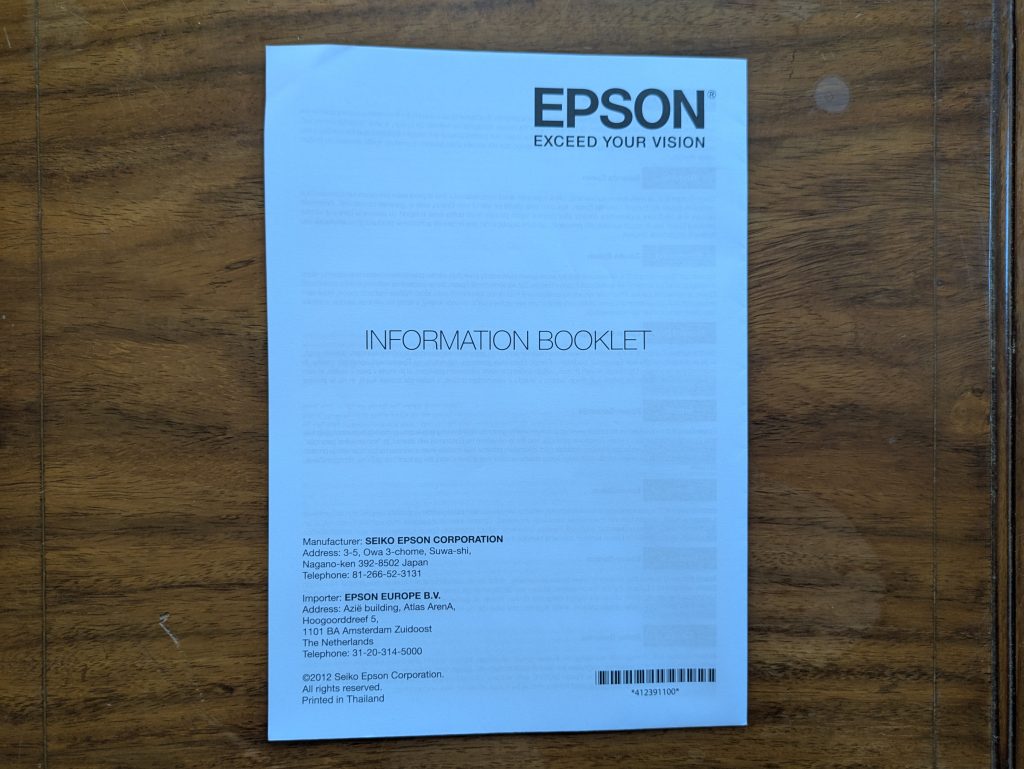 Infoblatt des Epson EcoTank ET-2870 Multifunktionsdruckers