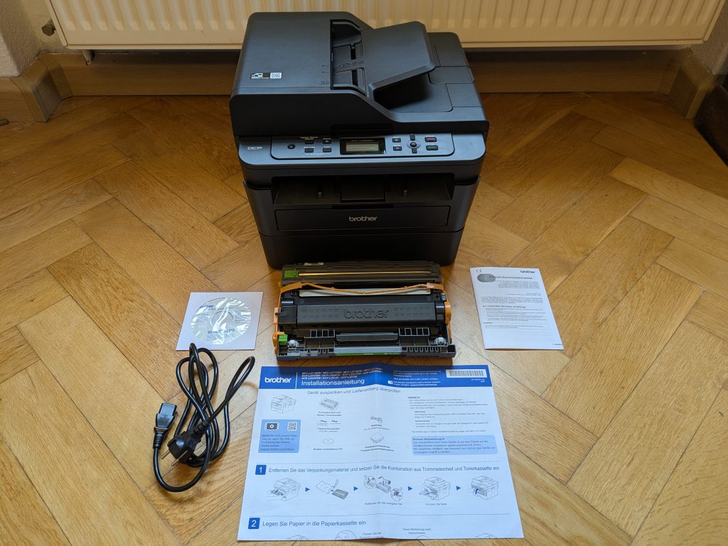 Lieferumfang des Brother DCP-L2550DN Multifunktionsdruckers