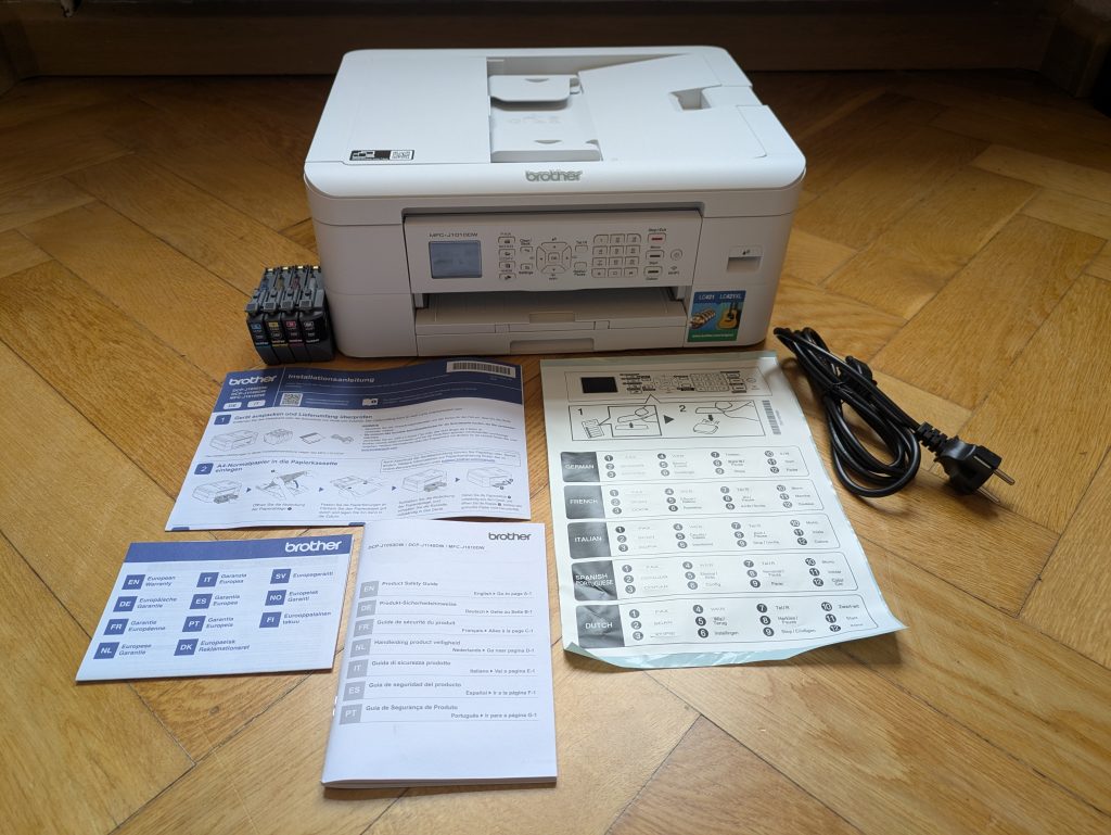 Lieferumfang des Brother MFC-J1010DW Multifunktionsdruckers
