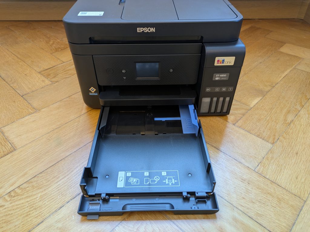 Papierkassette des Epson EcoTank ET-4850 Multifunktionsdruckers