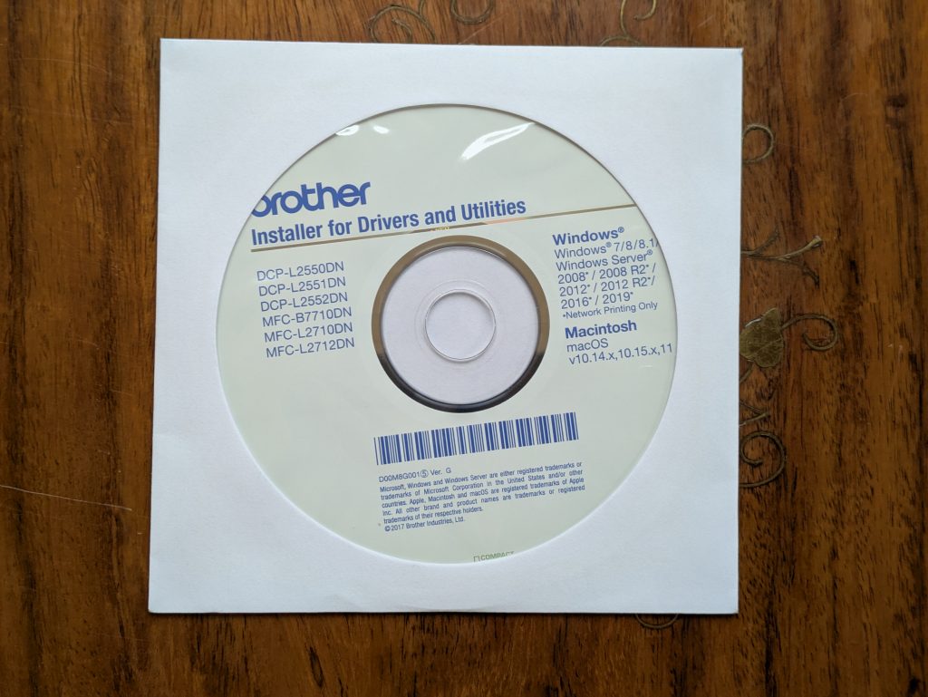 Treiber-CD des Brother DCP-L2550DN Multifunktionsdruckers