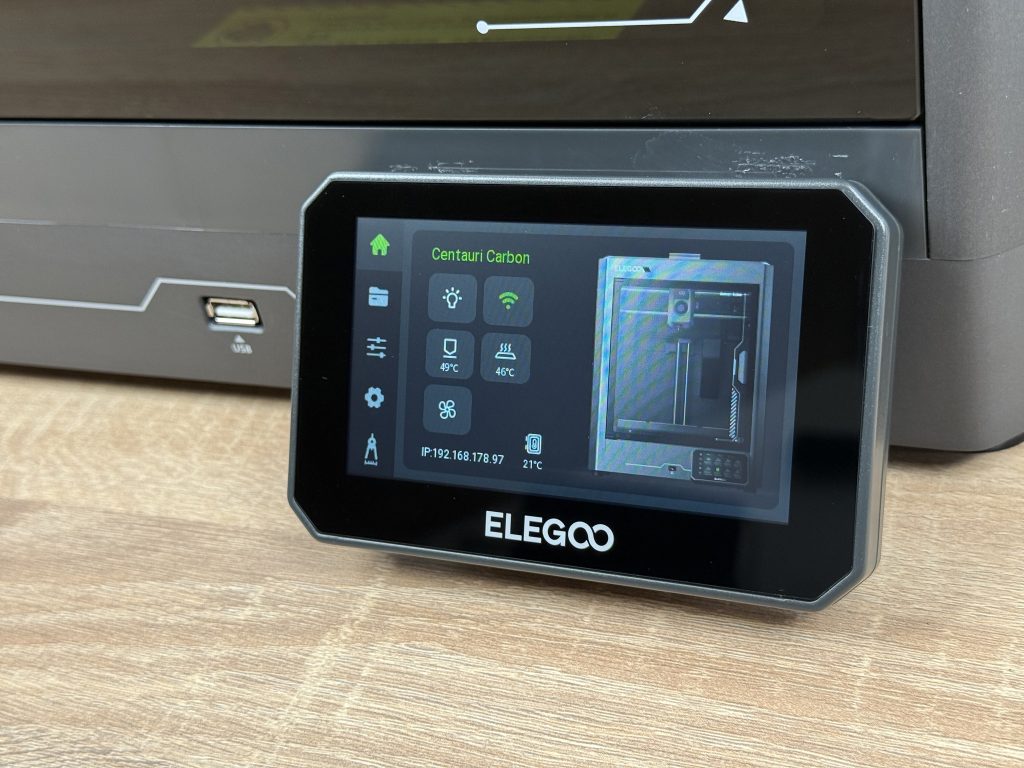 Elegoo Centauri Carbon 3D-Drucker Startbildschirm