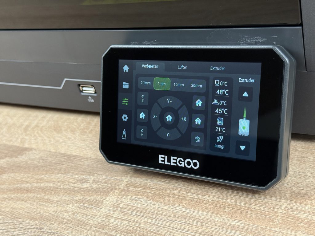 Elegoo Centauri Carbon 3D-Drucker Steuerbildschirm