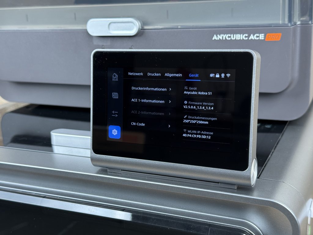 Anycubic Kobra S1 Combo 3D-Drucker Geräteinformationen
