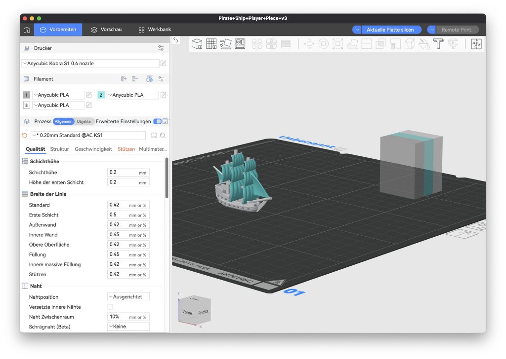 Anycubic Kobra S1 Combo 3D-Drucker Slicer Mehrfarbendruck