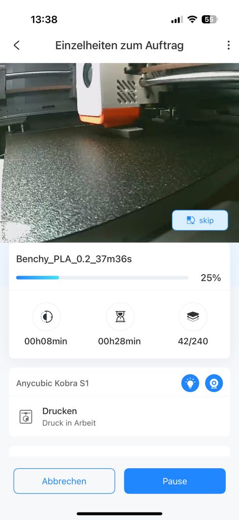 Anycubic Kobra S1 Combo 3D-Drucker App Überachung 2