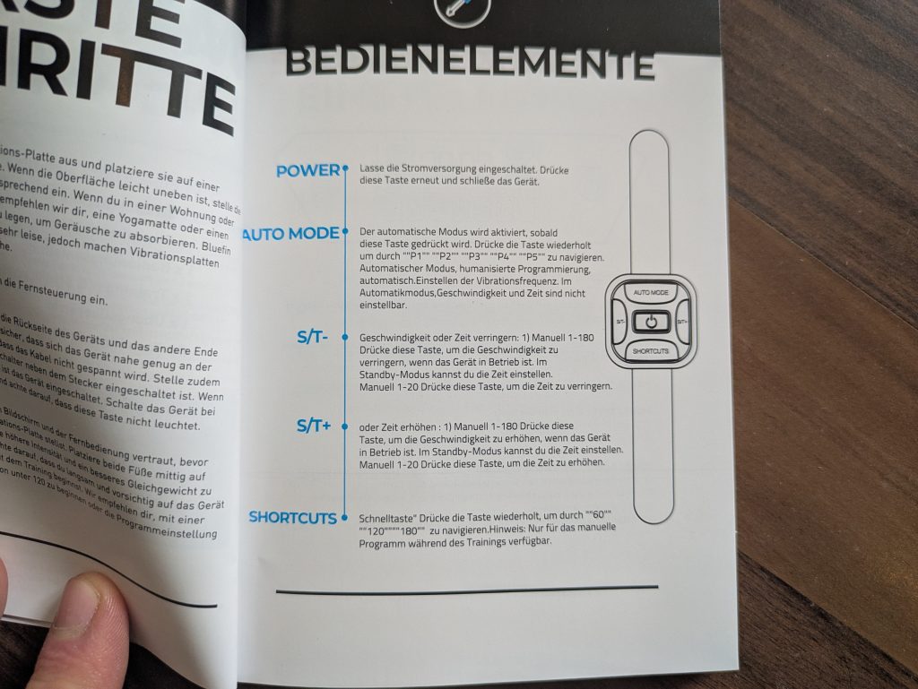 Anleitung der Bluefin Fitness SLIM Vibrationsplatte (2)