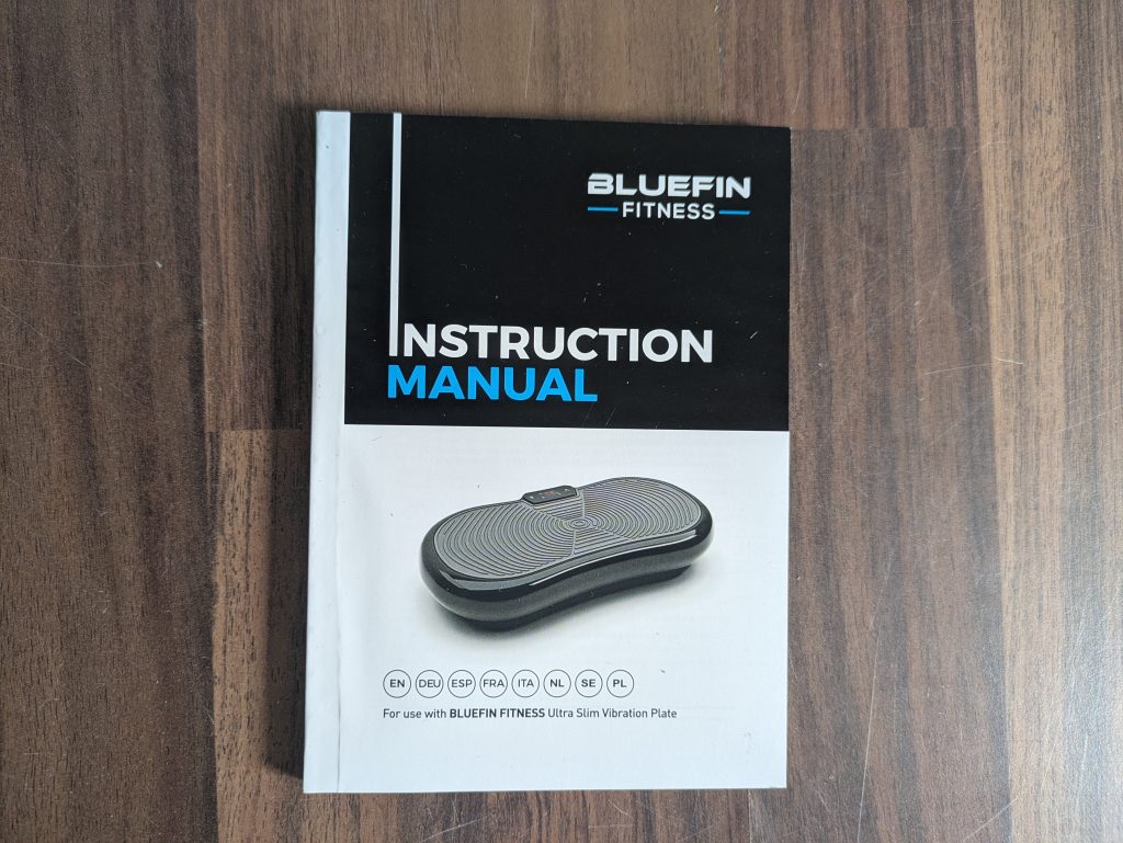 Anleitung der Bluefin Fitness SLIM Vibrationsplattes