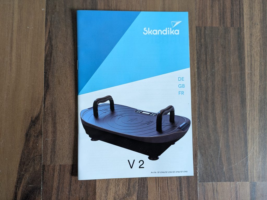 Anleitung der Skandika V2 Vibrationsplatte