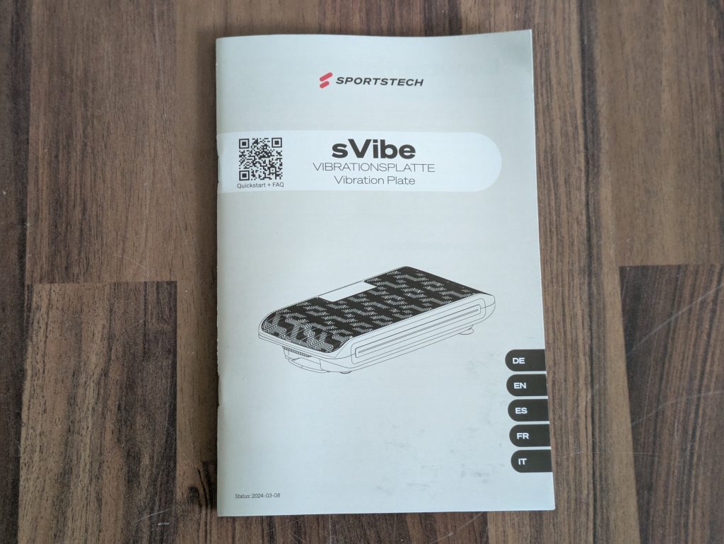 Anleitung der Sportstech sVibe Vibrationsplatte