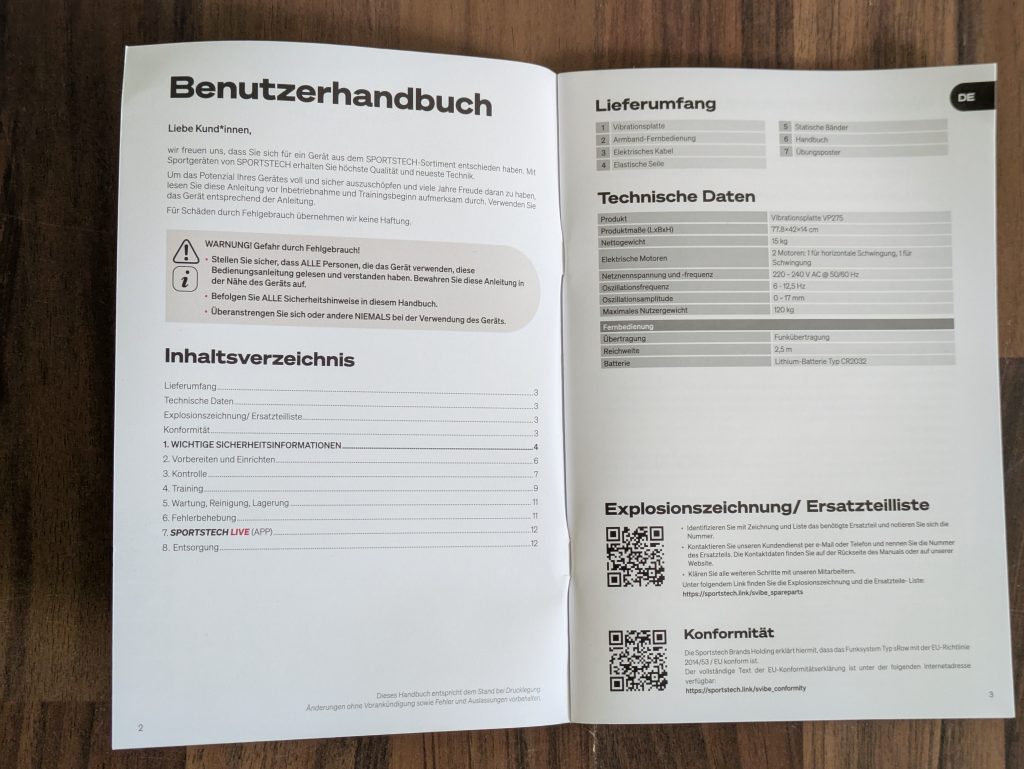 Anleitung der Sportstech sVibe Vibrationsplatte (2)