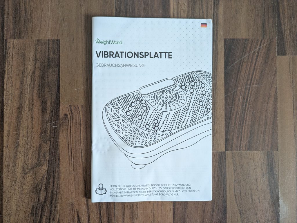 Anleitung der WeightWorld Vibrationsplatte