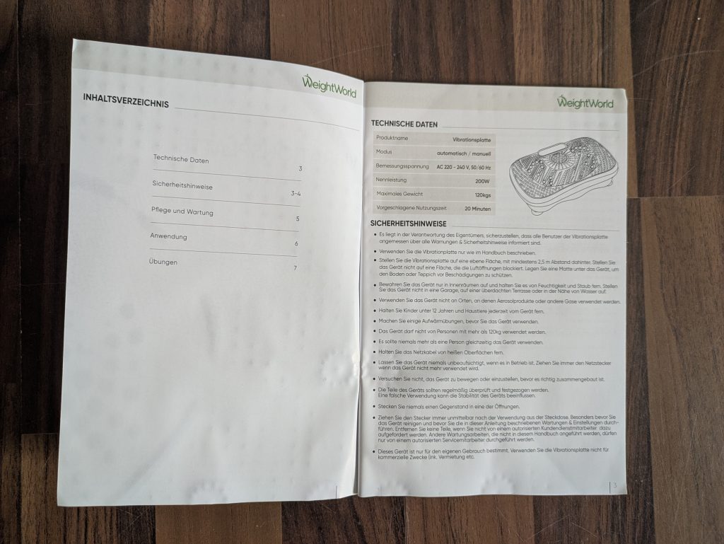Anleitung der WeightWorld Vibrationsplatte (2)