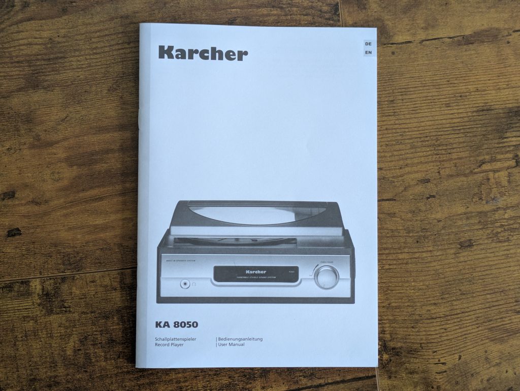Anleitung des Karcher KA 8050 Plattenspielers