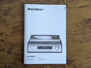 Anleitung des Karcher KA 8050 Plattenspielers