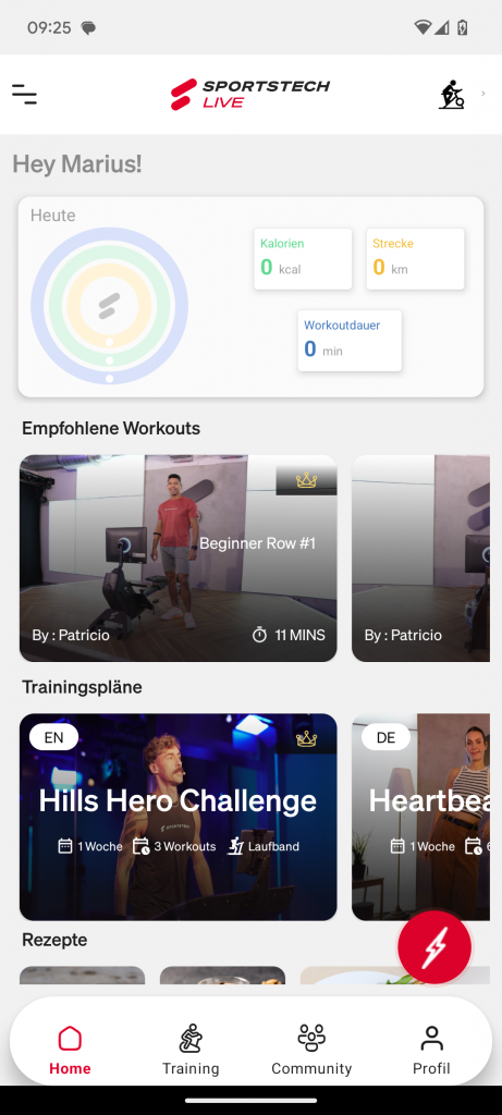 App der Sportstech sVibe Vibrationsplatte