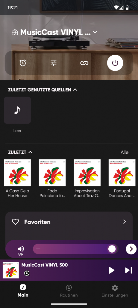 App des Yamaha Musiccast Vinyl 500 Plattenspielers (2)