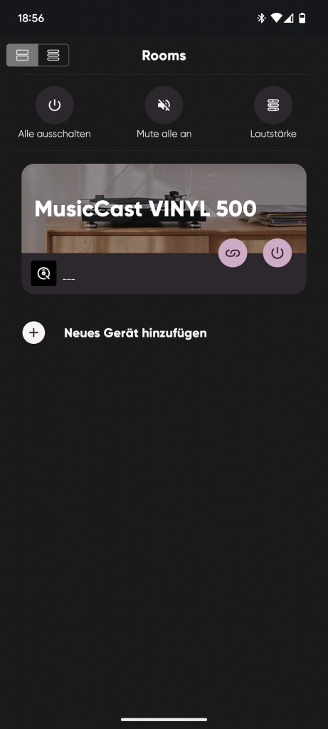 App des Yamaha Musiccast Vinyl 500 Plattenspielers