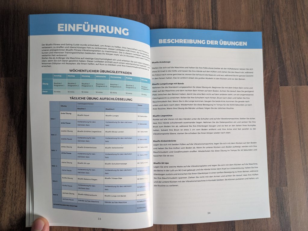 Handbuch der Bluefin Fitness SLIM Vibrationsplatte