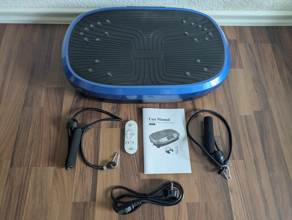 Lieferumfang der FLYBIRD Mini Vibrationsplatte