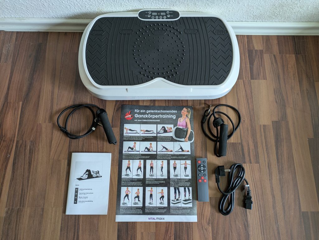 Lieferumfang der VITALmaxx Basic Vibrationsplatte
