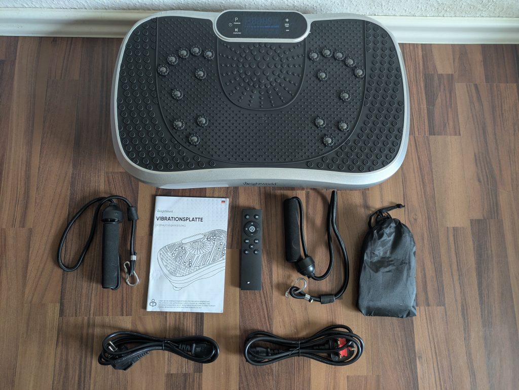 Lieferumfang der WeightWorld Vibrationsplatte