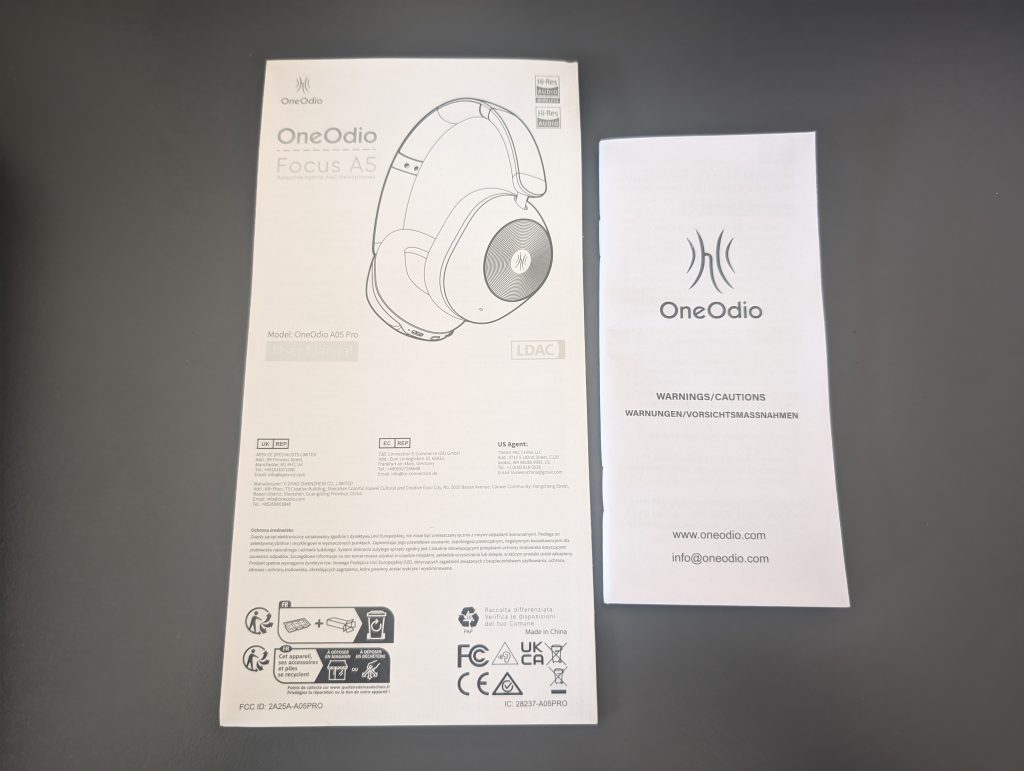 OneOdio A5 Over Ear Kopfhörer Bedienungsanleitungen