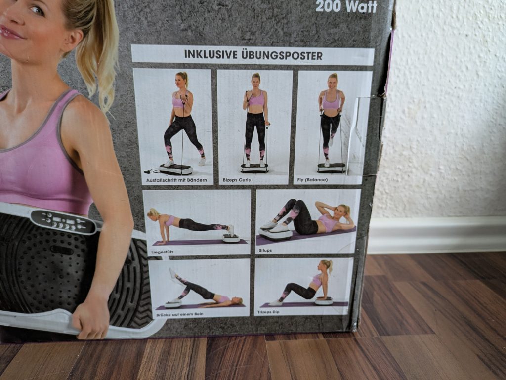 Verpackung der VITALmaxx Basic Vibrationsplatte