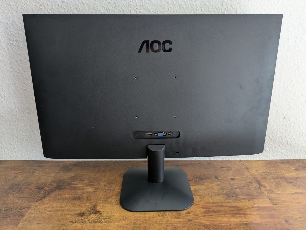 AOC 27B35HM Monitor von hinten mit Standfuß
