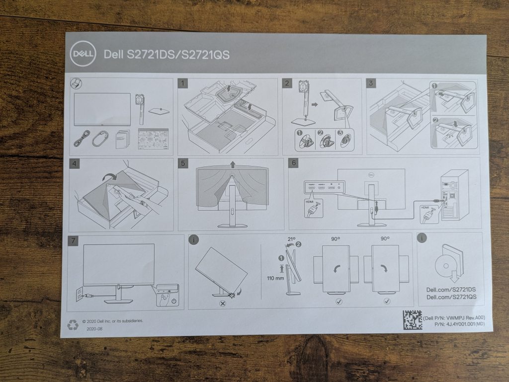 Anleitung des Dell S2721QSA Monitors