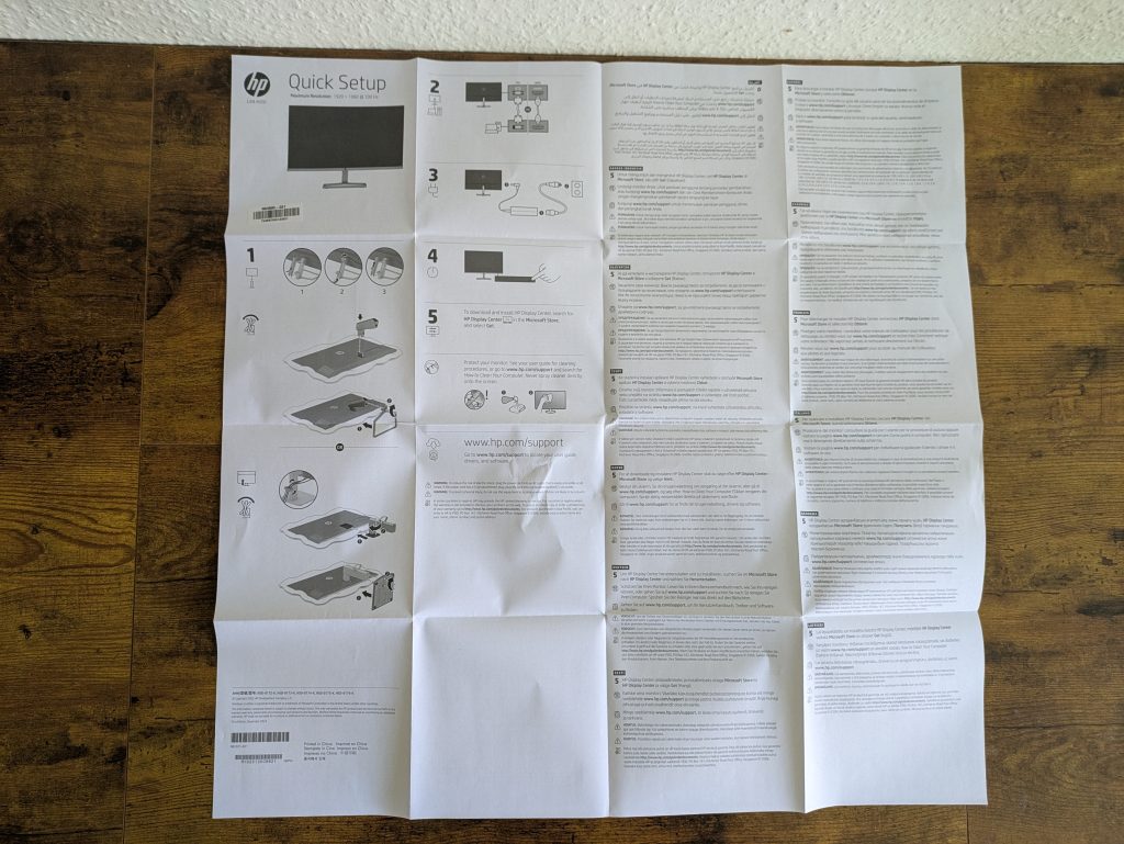 Anleitung des HP Series 5 527sa Monitors geöffnet