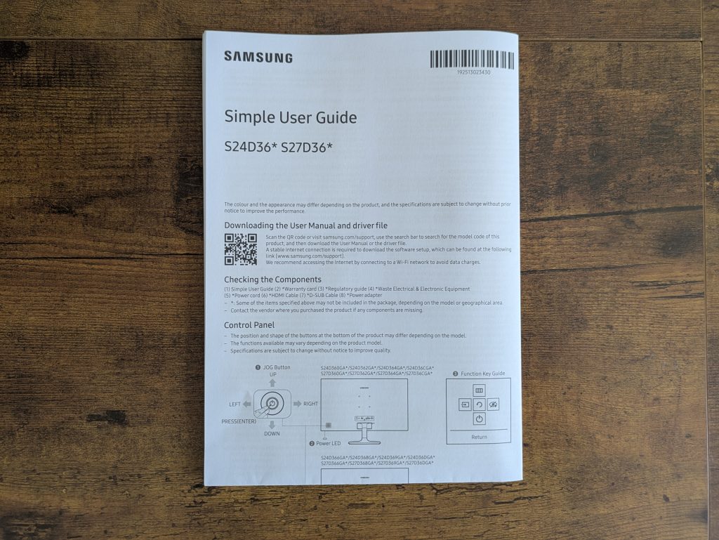 Anleitung des Samsung S36GD Monitors