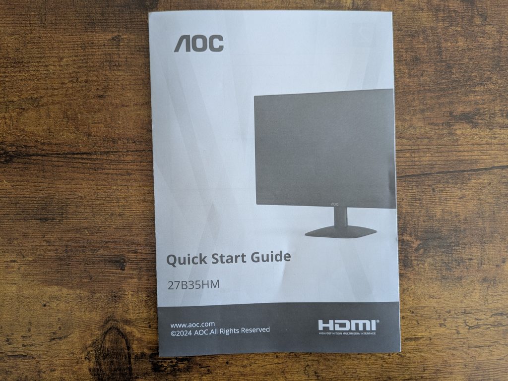 Kurzanleitung des AOC 27B35HM Monitors